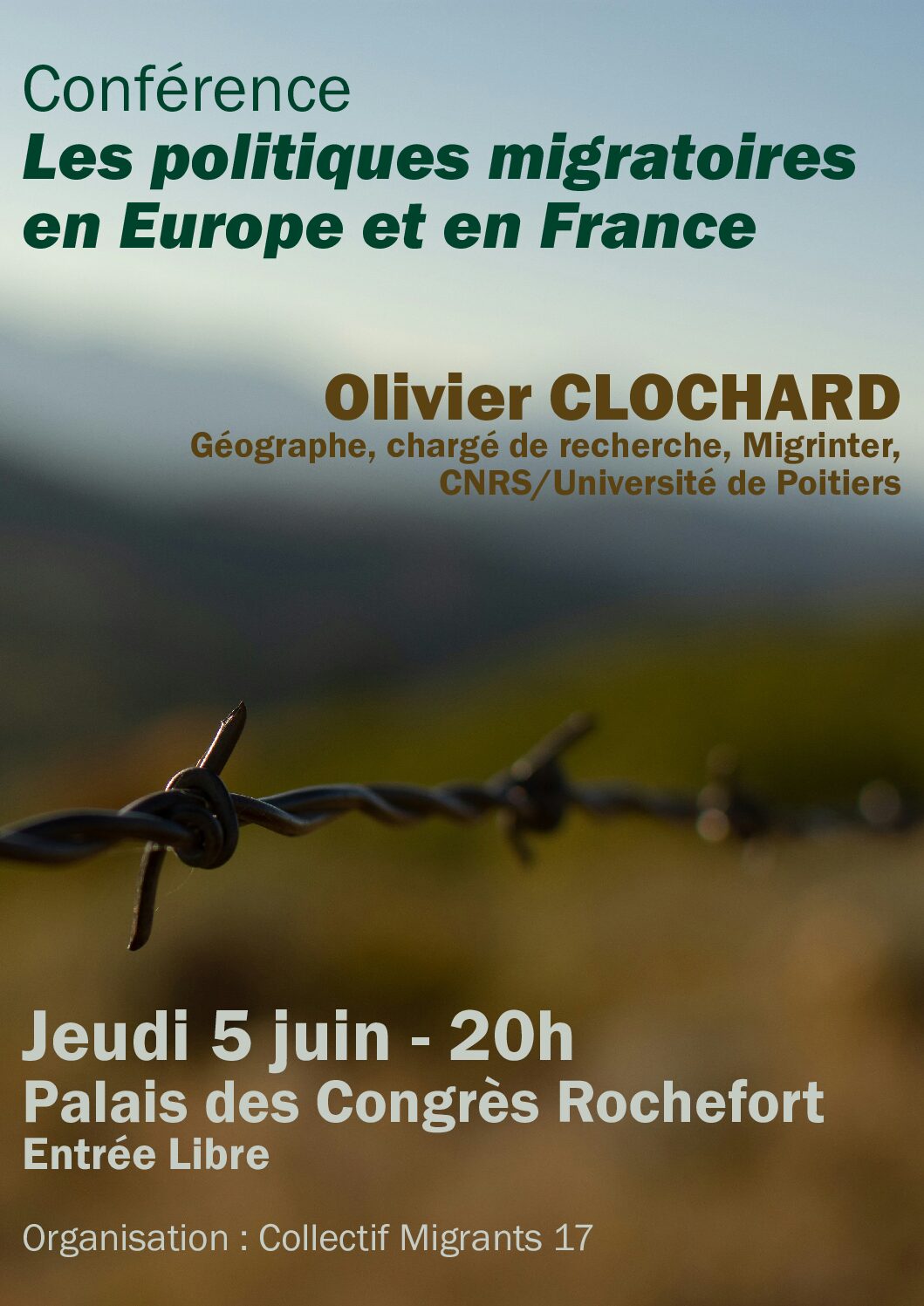 🗞️ À ne pas manquer à Rochefort : une conférence-débat sur les politiques migratoires en Europe et en France