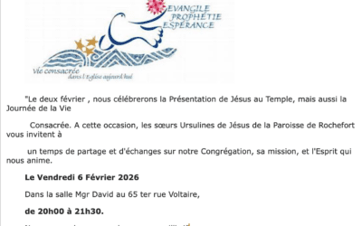 Rencontre avec les sœurs Ursulines de Jésus à Rochefort